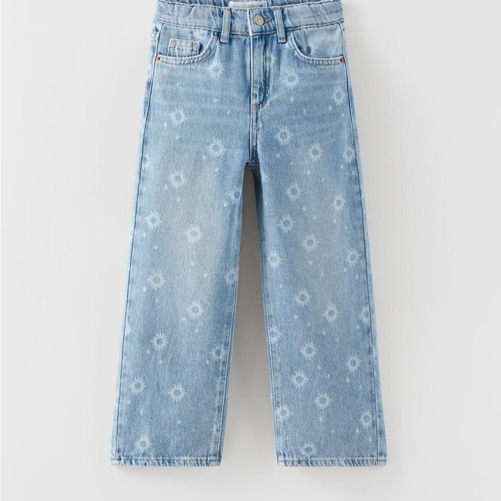 Zara Kids Light Blue Patterned Jeans